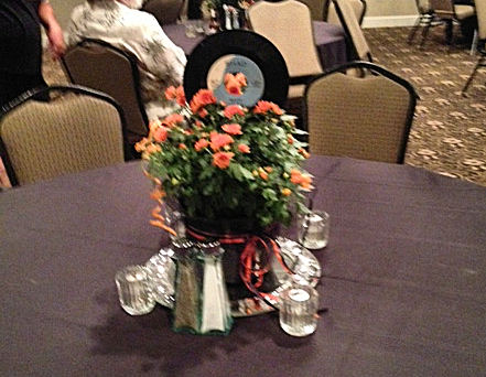 Centerpiece with 45 record for 45th reunion